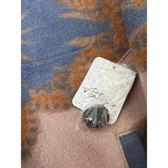 Free People Printed Jacquard Ruby Fleece Jacket Sz L NWT Oversized Boho Shacket - Picture 4 of 8